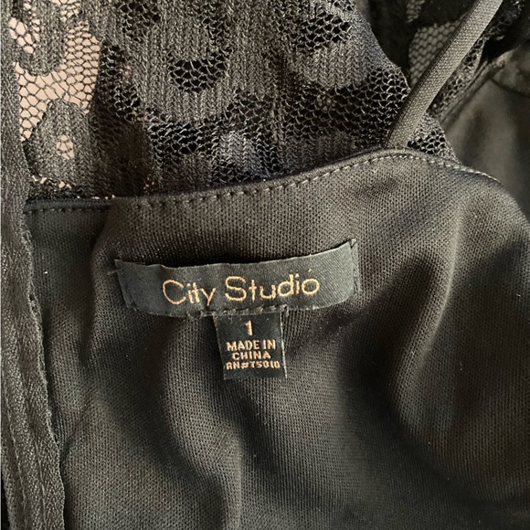 City Studio | NWT Juniors 2-PC Lace Long Sleeve Top & Satin Skirt Dress - Picture 11 of 14